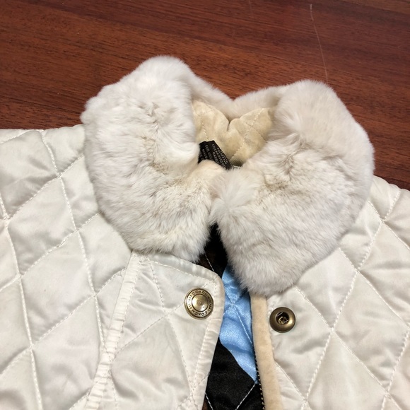 Winter White Coach jacket with rabbit fur - Picture 3 of 8